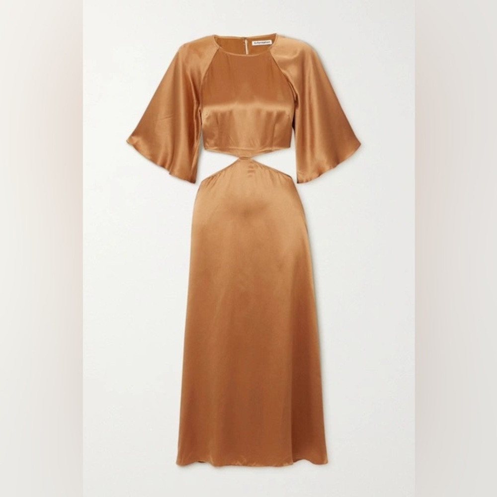 Reformation Silk Noemi Dress | Butterscotch | 0
